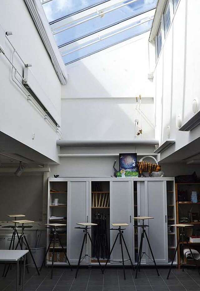 Art class with window ceiling