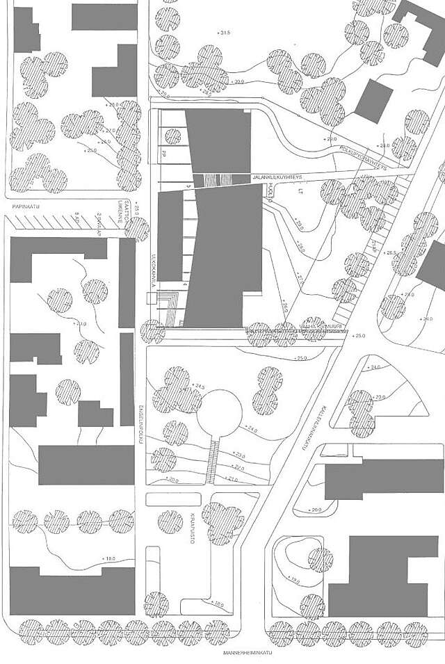 Site plan of Porvoo City LIbrary