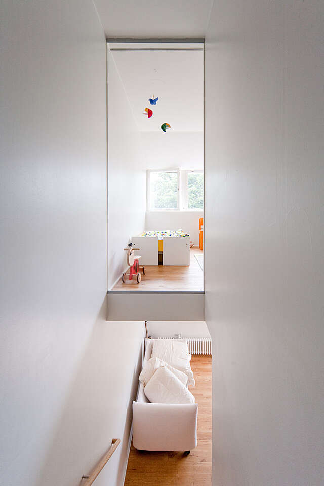 Glass window from the children's room to the stairs.