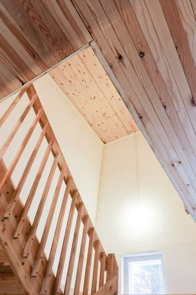 A staircase inside an apartment.