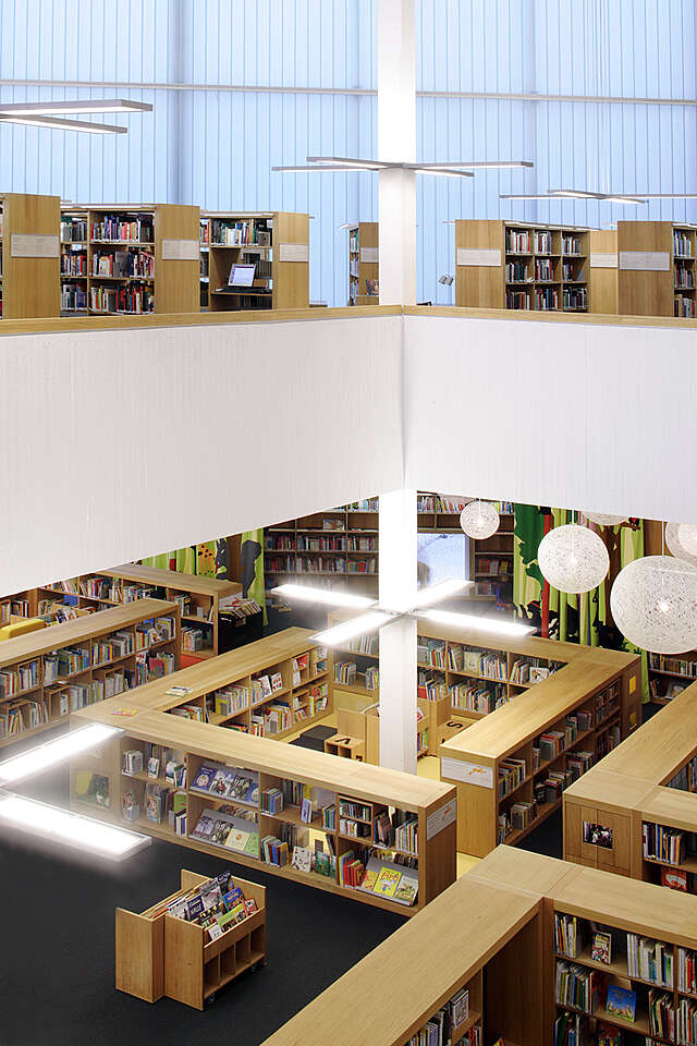 Two levels of the library.