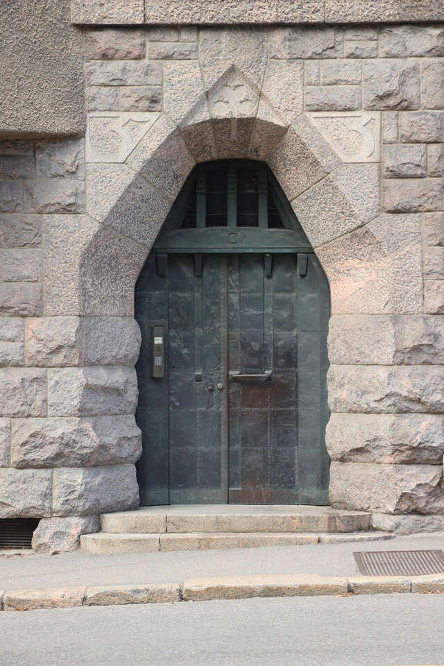 Fine copper clad doors.