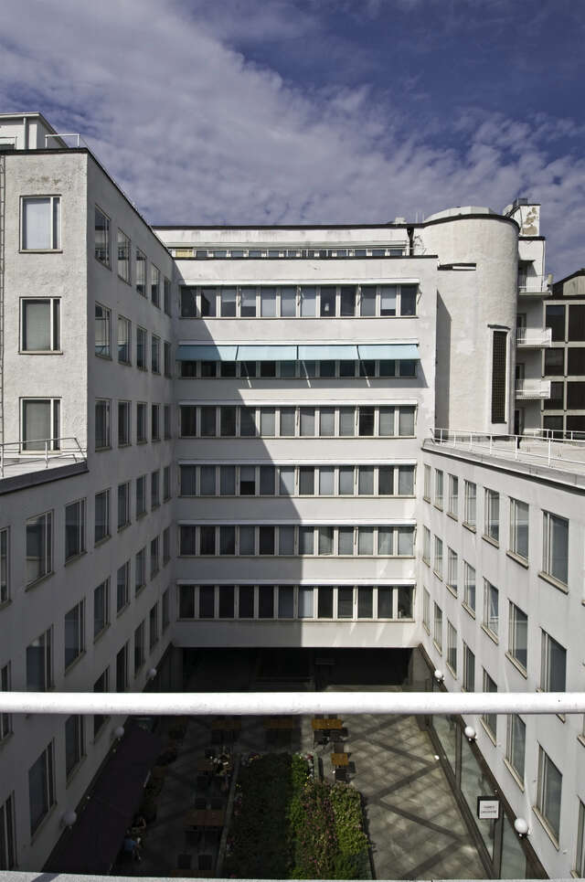 Courtyard of an office building.
